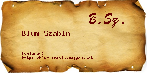 Blum Szabin névjegykártya